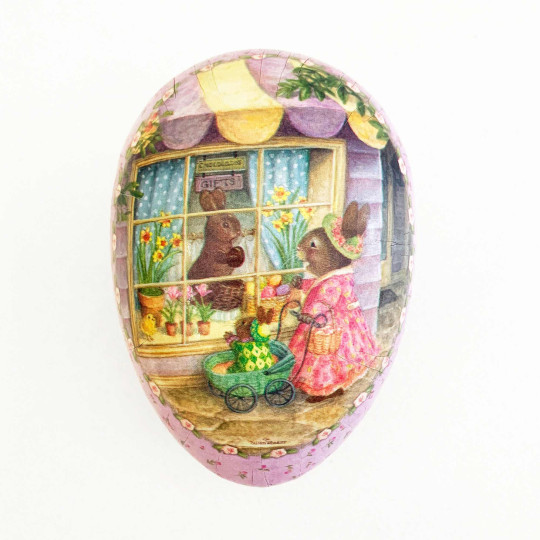 4-1/2" Holly Pond Hill Bunny Candy Shop Cardboard Easter Egg Container ~ Germany